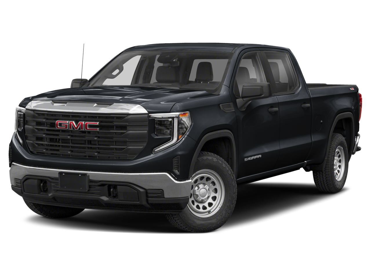 2024 GMC Sierra 1500 SLT in Sterling Metallic — front three-quarter view