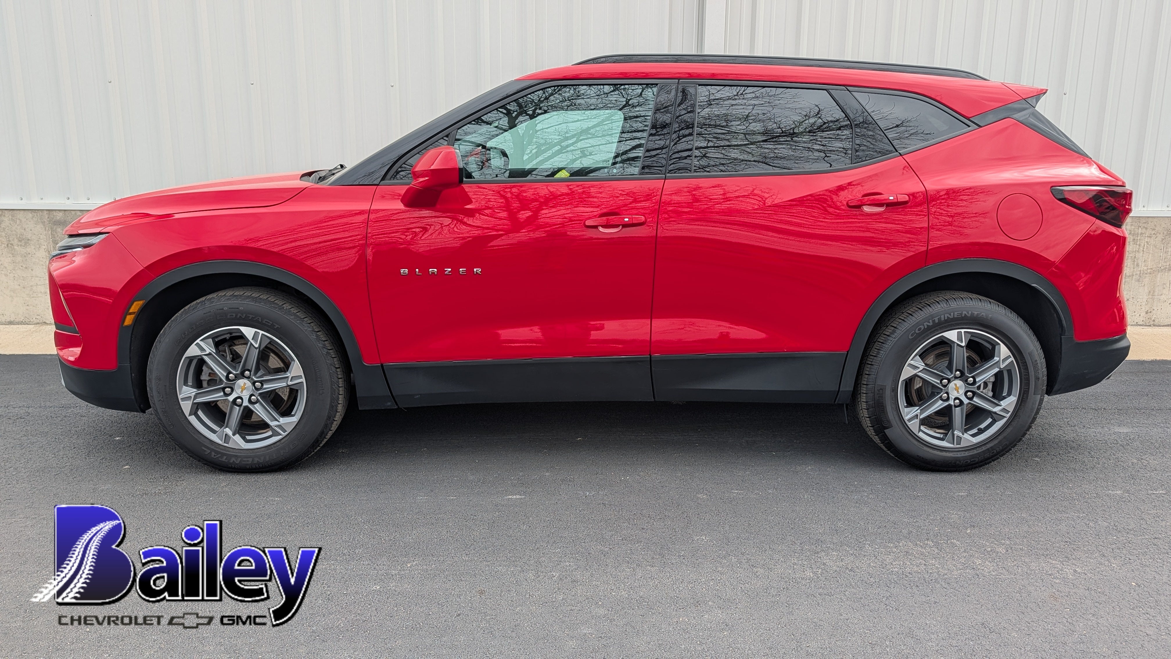 2024 Chevrolet Blazer 2LT in Red Hot — front three-quarter view
