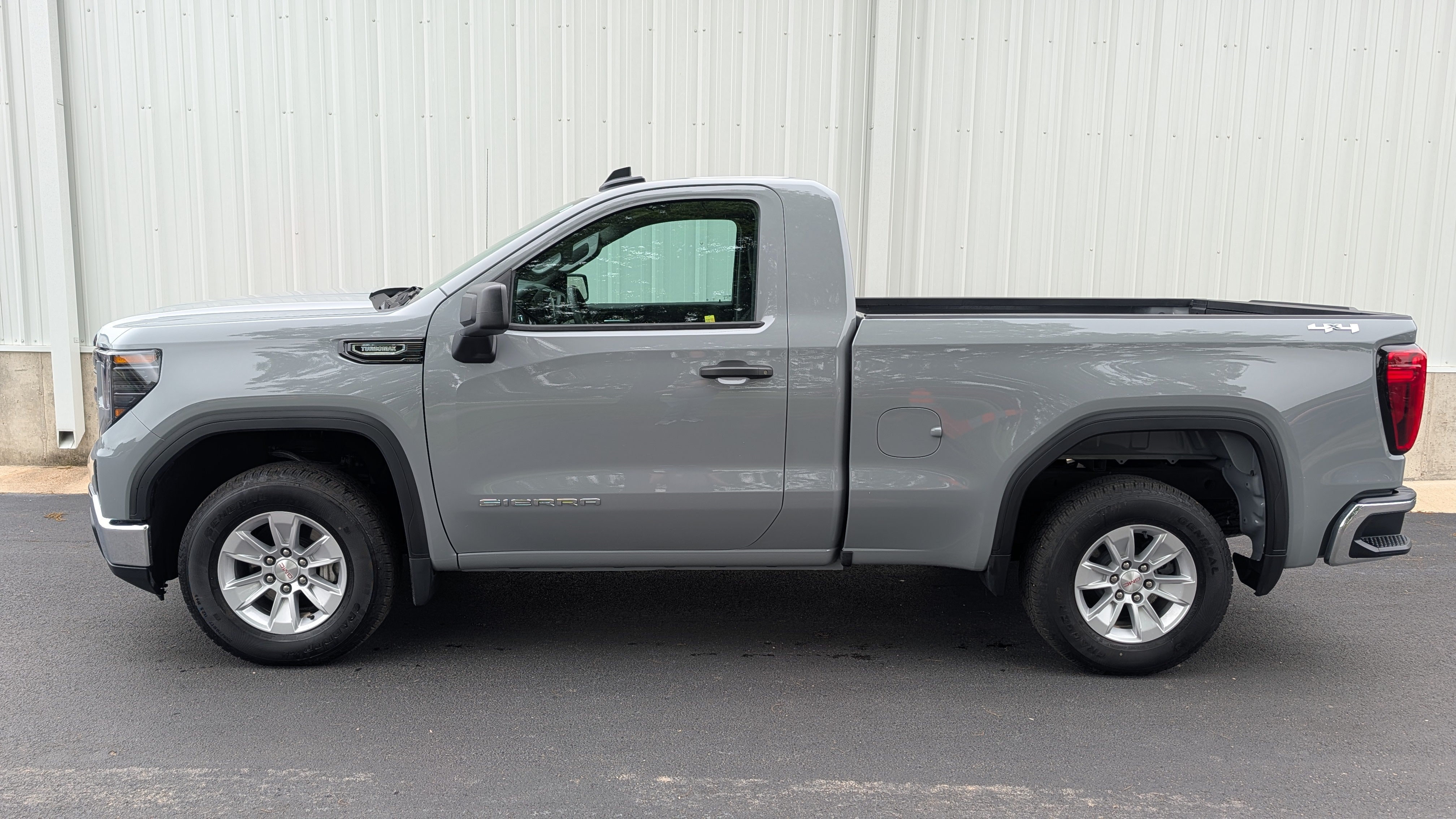 2024 GMC Sierra 1500 Pro in Thunderstorm Gray — front three-quarter view
